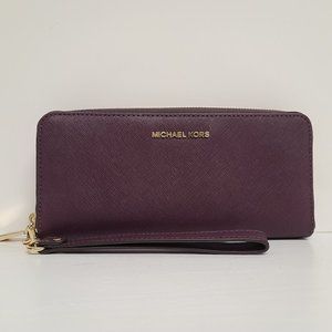 Michael Kors Merlot Zip-Around Continental Wallet